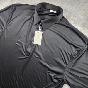 Collars & Co Polo Shirt Mens 2XL Black Dress Collar Performance Stretch Golf